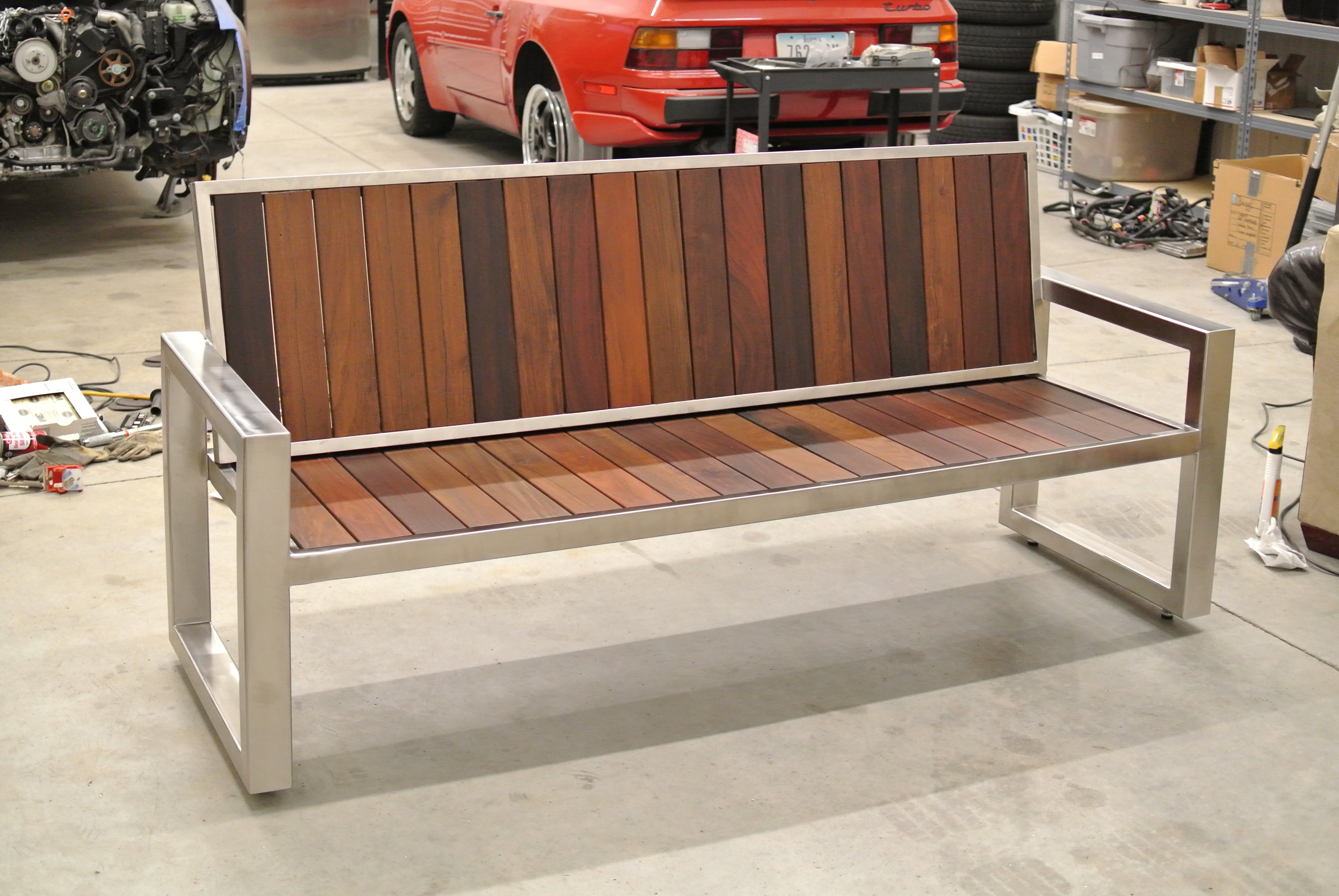 Stainless/Ipe patio furniture