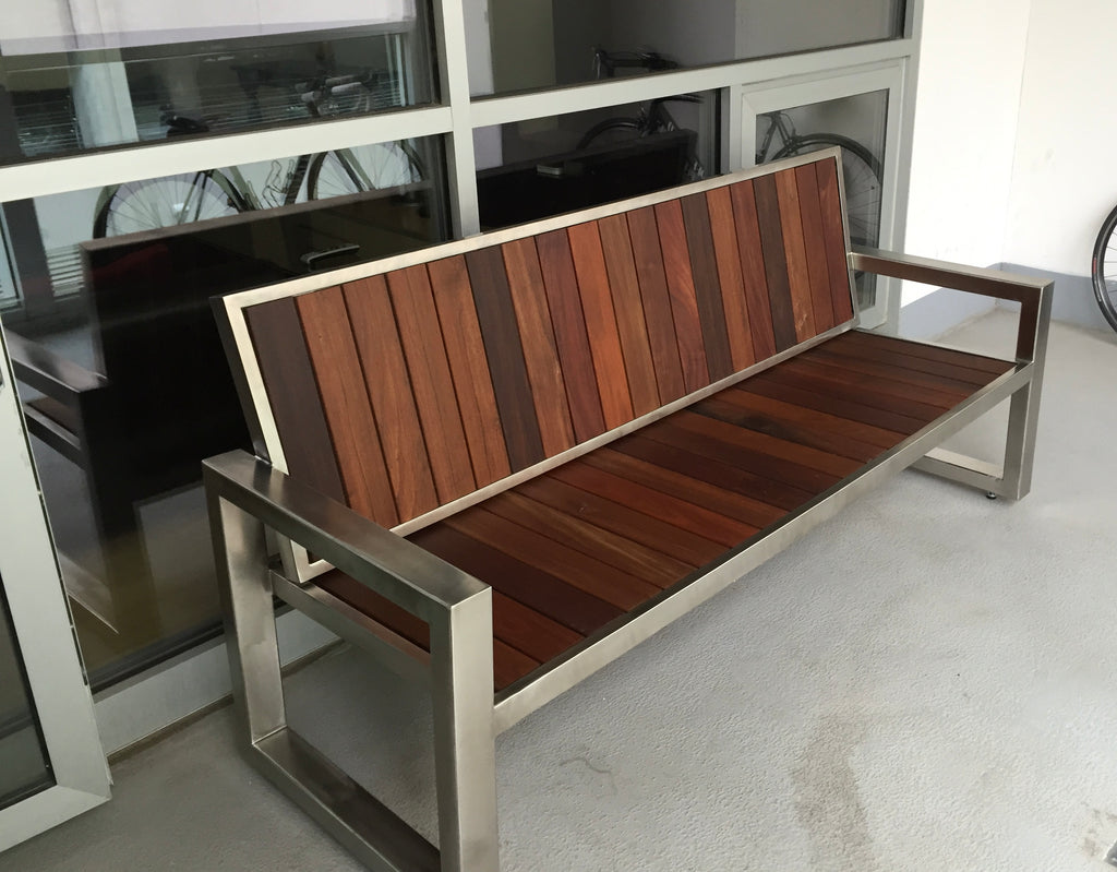 Stainless/Ipe patio furniture