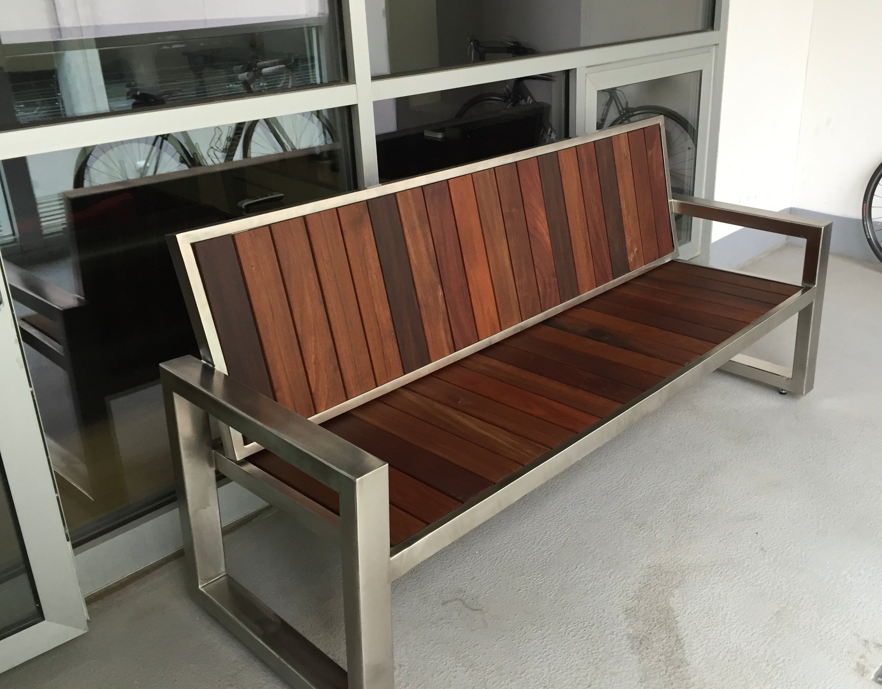 Stainless/Ipe patio furniture